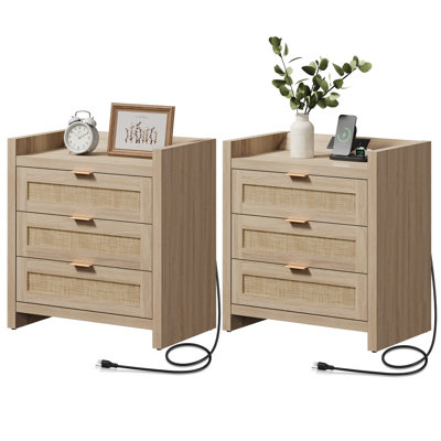 Table de chevet 3 tiroirs Ashvir