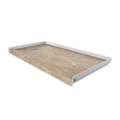Base de douche en alcôve avec drain à gauche en ivoire d'Alaska l 60 po x P 30 po FlexStone®
