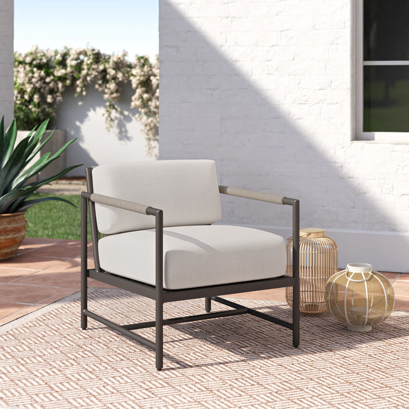 Esme Outdoor Lounge Chair , Sunbrella® Cushions Included, Echo Ash Sunbrella®