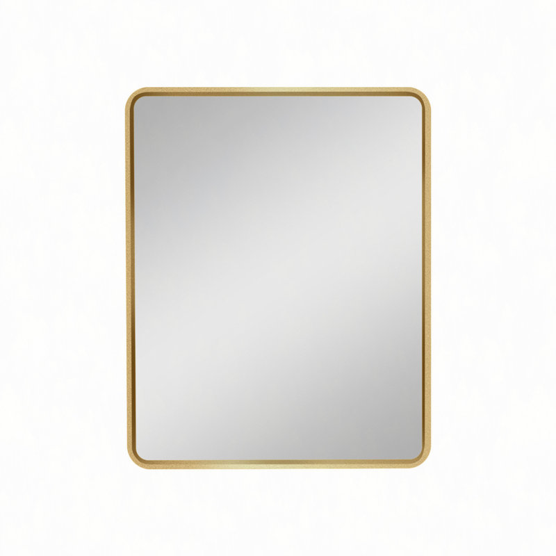 Armoire à pharmacie 20 po ou 28 po avec cadre en métal doré et miroir, Doré