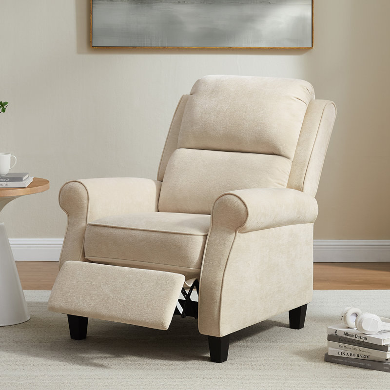 Fauteuil inclinable rembourré 34,6 po (ensemble de 2), Cream Chenille