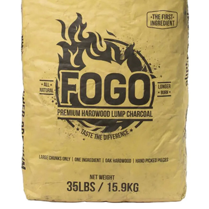 FOGO Super Premium Oak Restaurant Natural Hardwood Lump Charcoal, 32" H x 17" W x 9" D