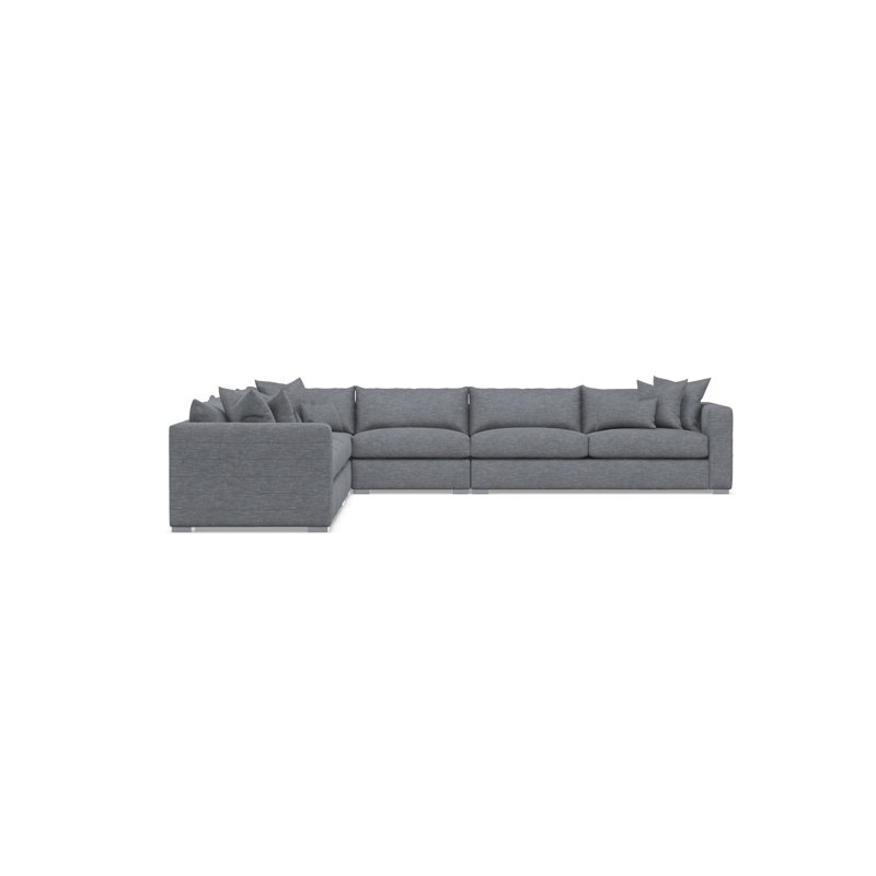 Sectional, Gray Polyester