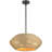 20-Inch 4-Light Tropical Rattan Geometric Chandelier with Black Finish and Adjustable Height