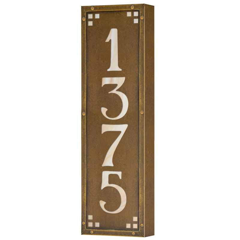Plaque d'adresse murale personnalisable 120 V pour 4 numéros, Nouveau vert / miel