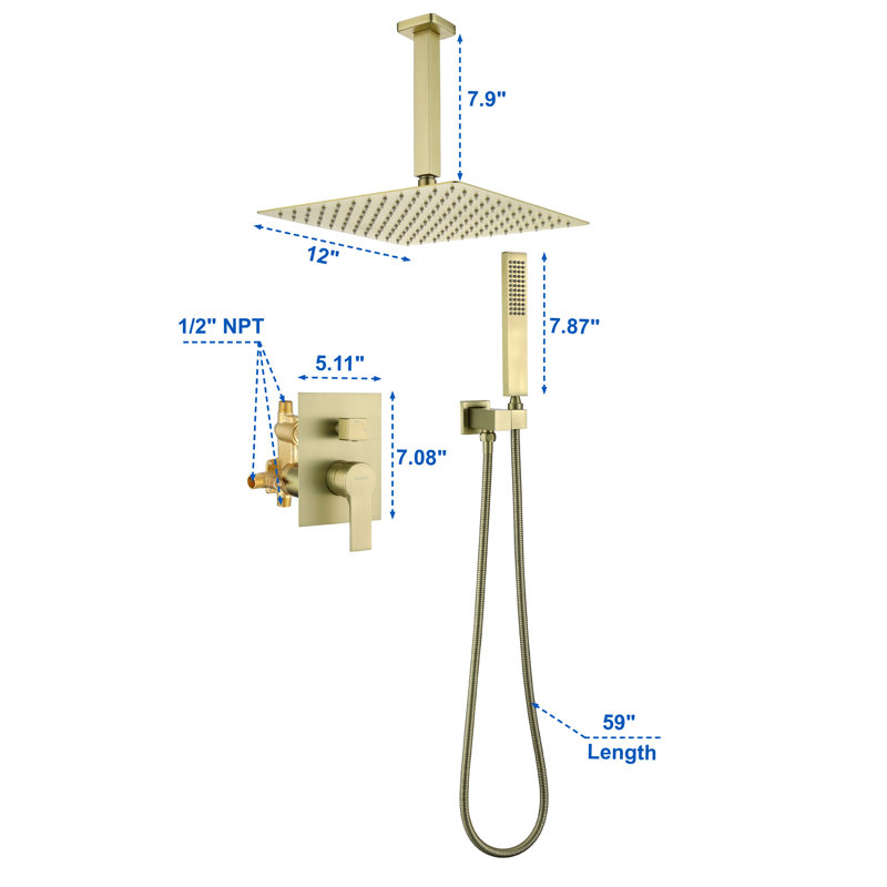 Robinet de douche à valve brute