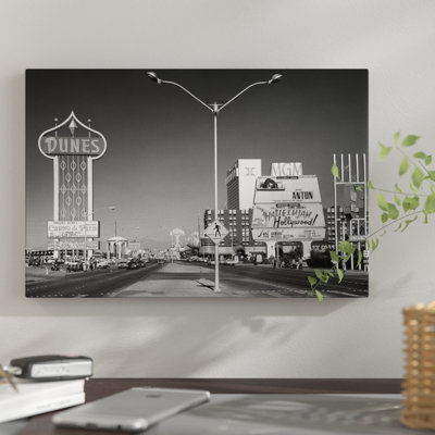 " 1980s Daytime The Strip With Signs For The Dunes MGM Flamingo Las Vegas Nevada USA "