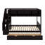 Lit superposé simple au-dessus de double avec tablettes, escalier de rangement et tiroirs-1169496700
