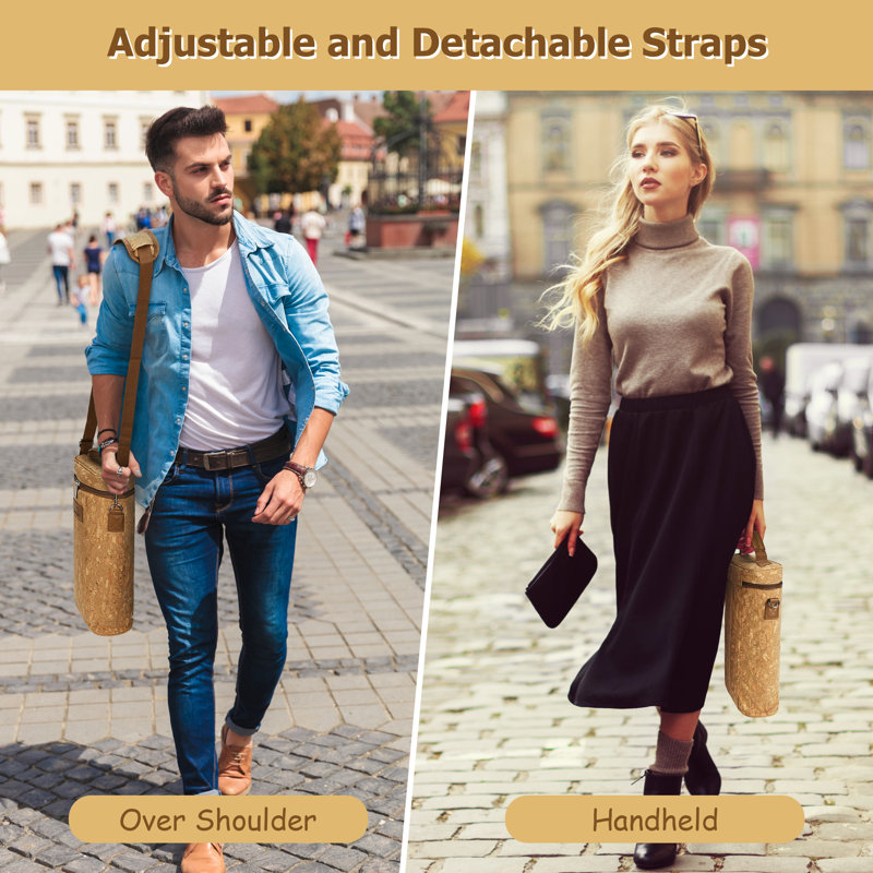 Cork Insulated 2 Bottle Wine Carrier Tote Bag
