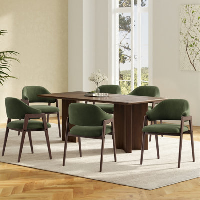 Chaise d'appoint moderne en velours avec pieds en bois massif, fauteuil rembourré pour le salon, la salle à manger et le bureau, dossier incurvé ergonomique