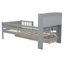 Lit plateforme simple en bois avec éclairage à DEL intégré, tête de lit multifonctionnelle, garde-corps et 2 tiroirs-1874659109