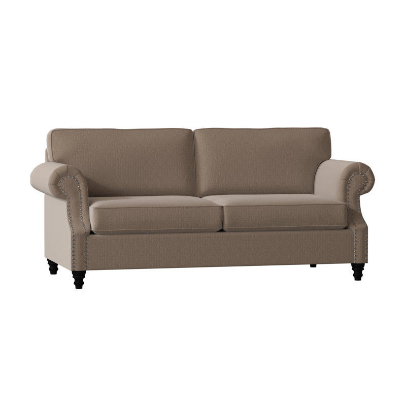Fontana Upholstered 84'' Sofa, Feather/Down, Key Pumice, Walnut