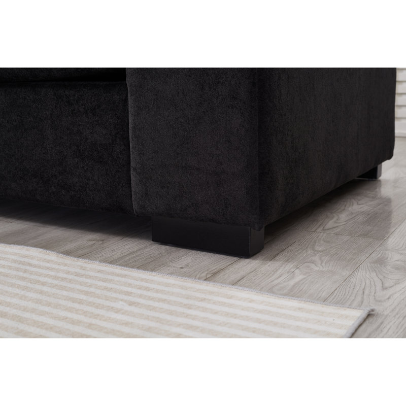 Spacious Modern Black Sectional Sofas With Storage For Living Room