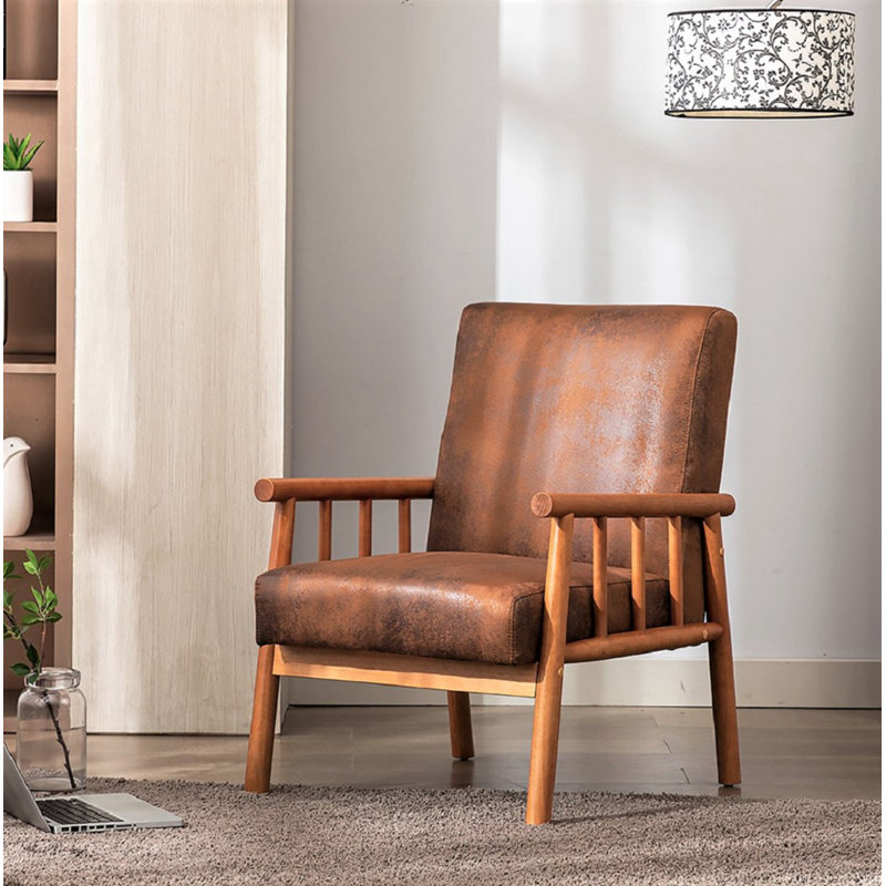 Fauteuil moderne avec pieds robustes, Marron clair