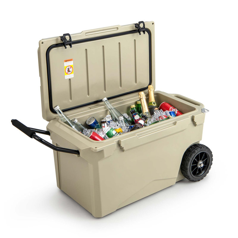 Costway 75 Quarts Ice Chest with wheels, Tan