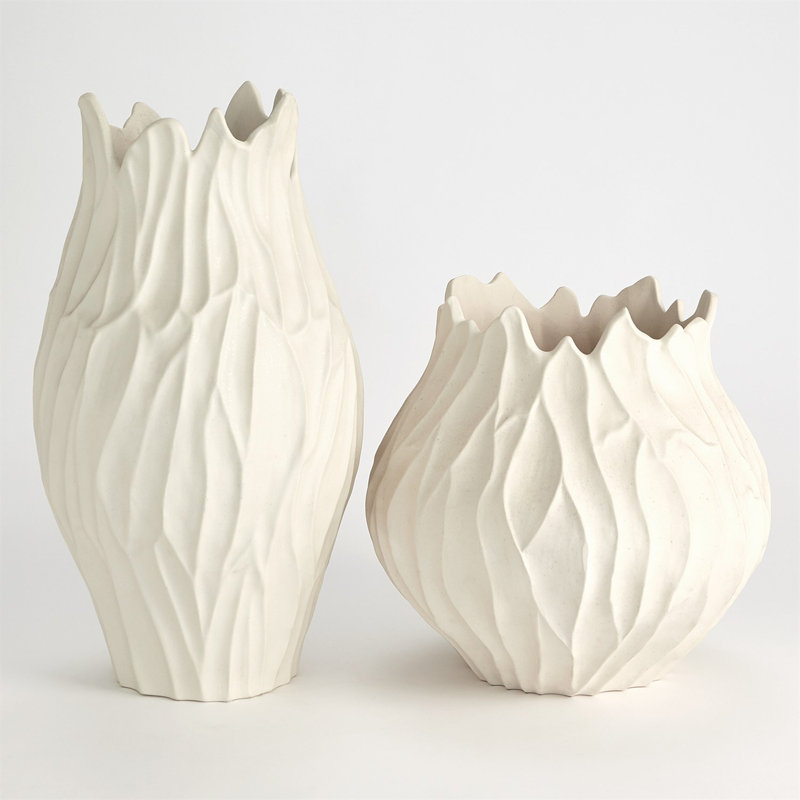 Bloom Vase-Matte White, 24.25" H x 14.5" W x 14.5" D