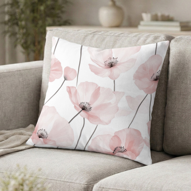 Coussin Floral, H 18 po x l 18 po