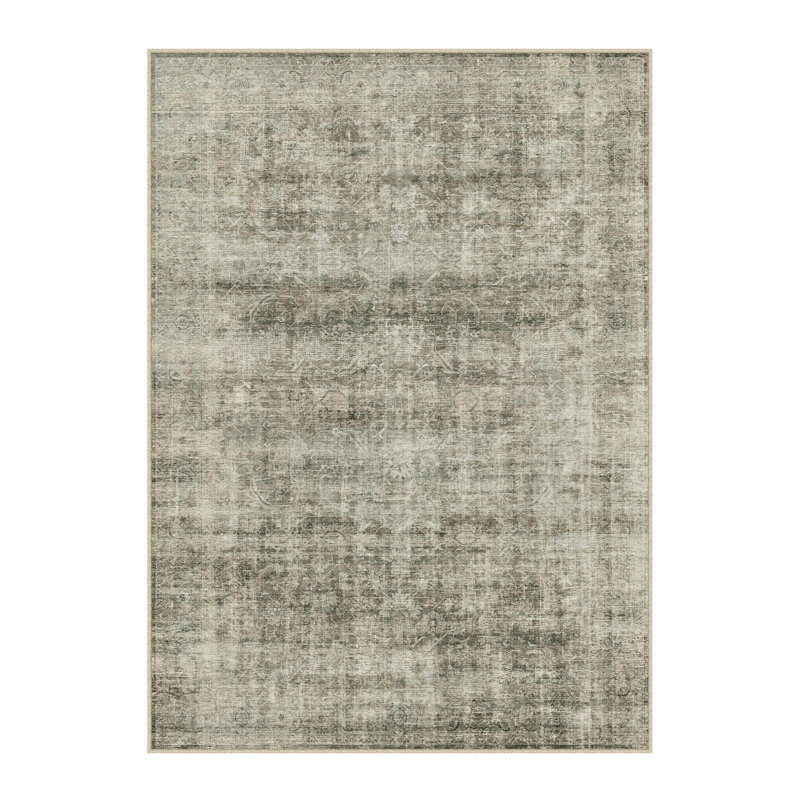Tapis lavable rétro avec envers antidérapant Elias, Rectangulaire 3 pi x 5 pi
