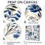 Grandes fleurs bleues et blanches damassées-717728595-717728603-717728602