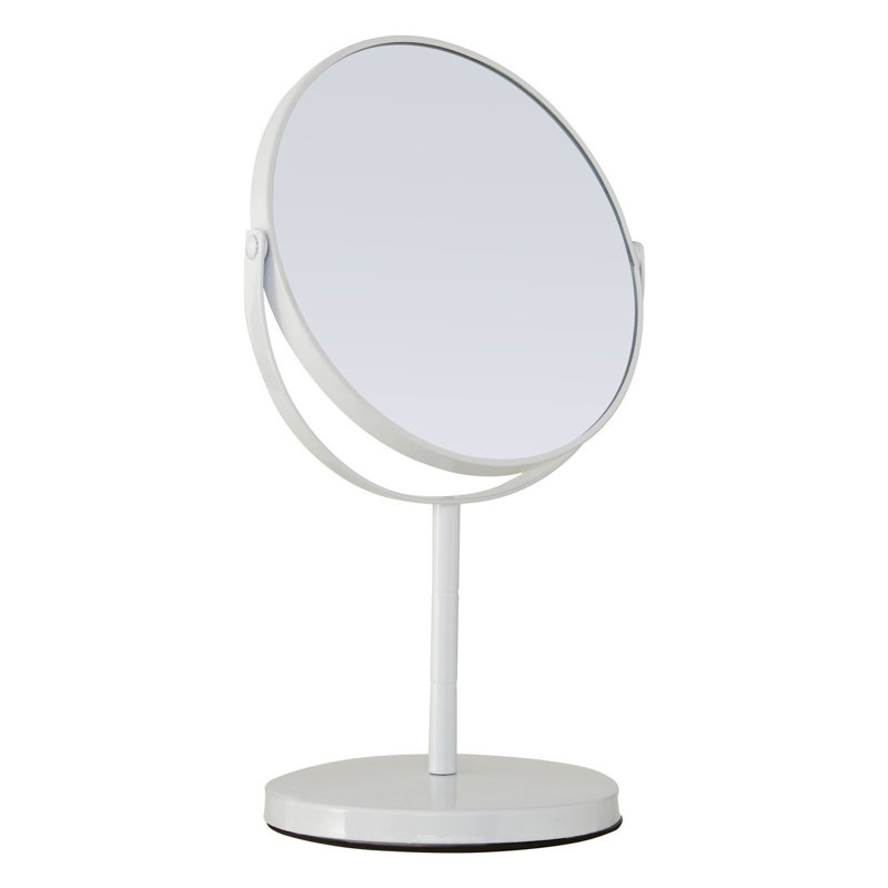 Metal Flat Mirror, 29cm H x 18cm W, White
