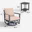 Ensemble de conversation avec chaise berçante pivotante en aluminium 3 pièces avec coussins et table d'appoint-501328065