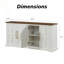 Buffet de 170 cm (67 po) en blanc rustique et noyer