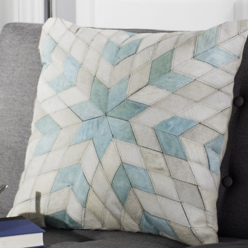 Geometric Cowhide Throw Pillow
