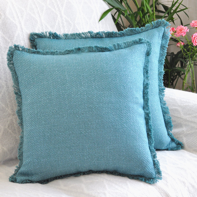Teal Chenille 18x18 Euro Pillow Covers, Pack of 2