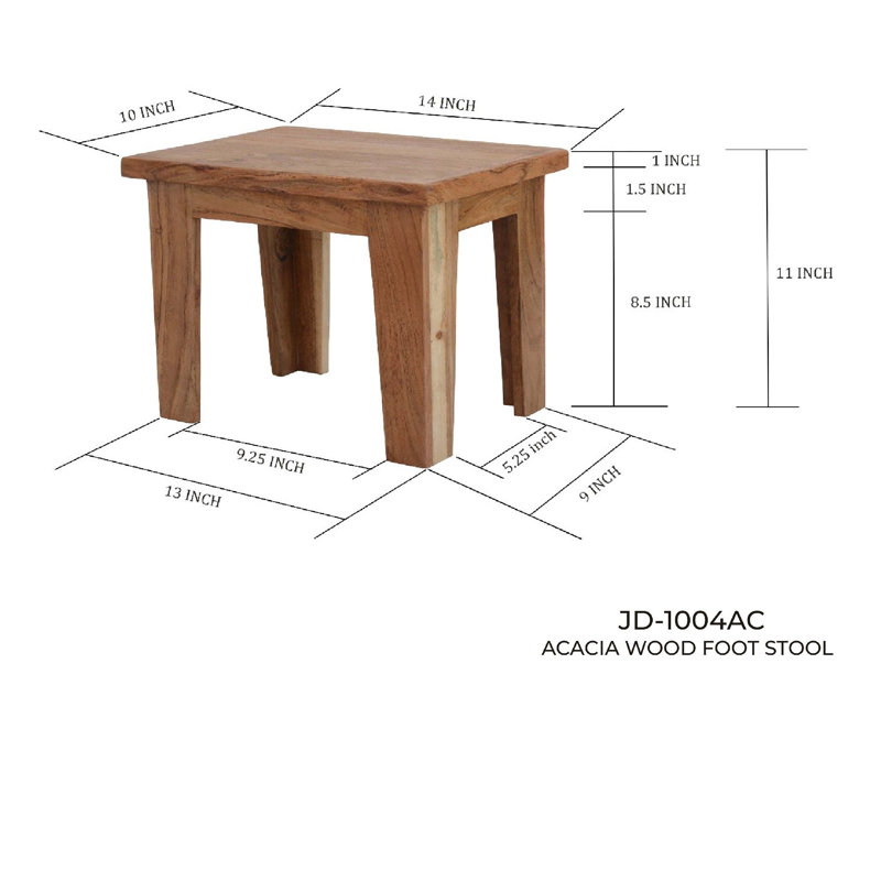 Halles Solid Wood Accent Stool
