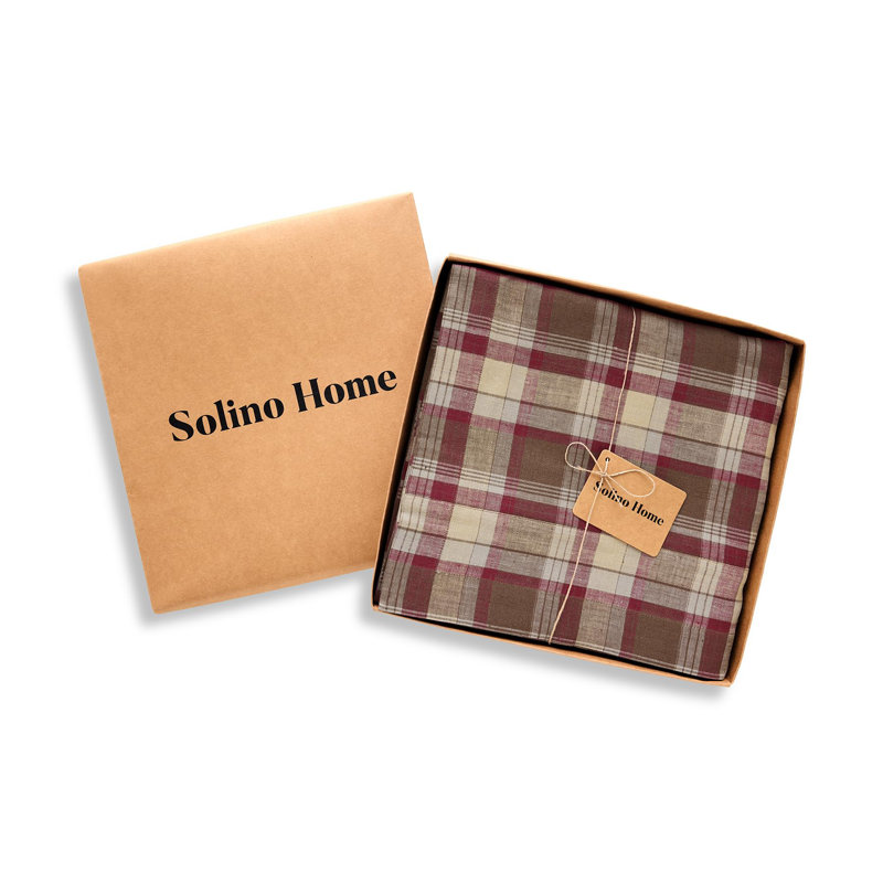 100% Pure Line Tablecloth - Rustic Plaid, 90" x 60"