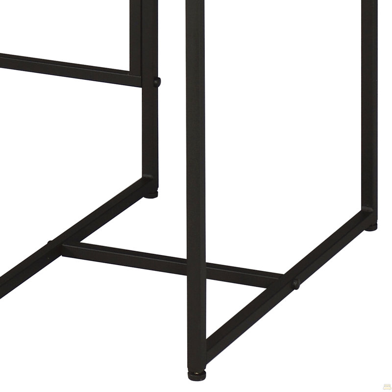 Bureau en chêne Desirre rustique et finition noire avec port USB