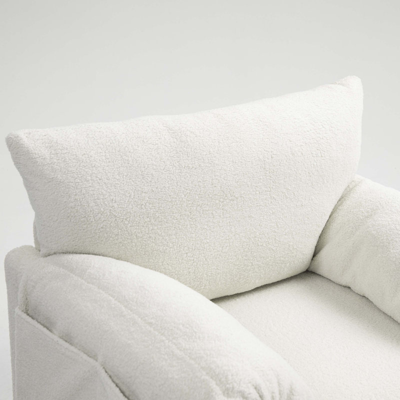 Fauteuil pivotant surdimensionné, Ourson blanc