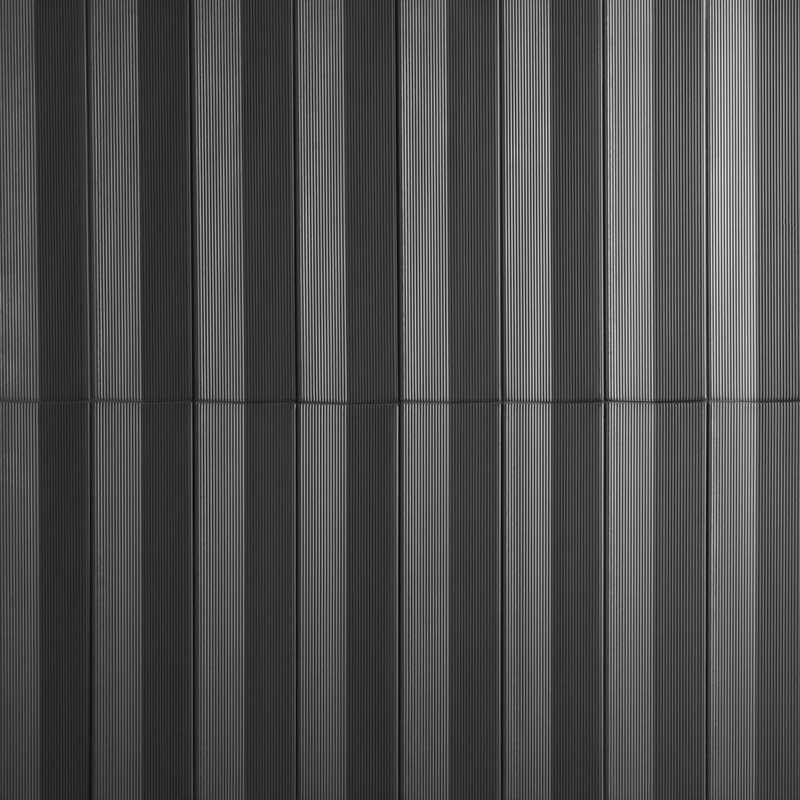 Kinzie 4x16 Concave 3D Matte Ceramic Tile, Charcoal