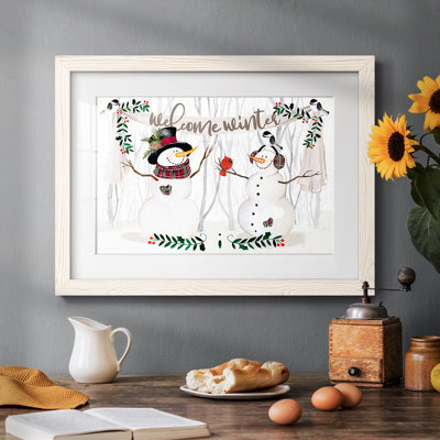 " Folk Snowman Forest Collection A " Painting Print