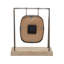 Horloge de table analogique à quartz en acier inoxydable gris