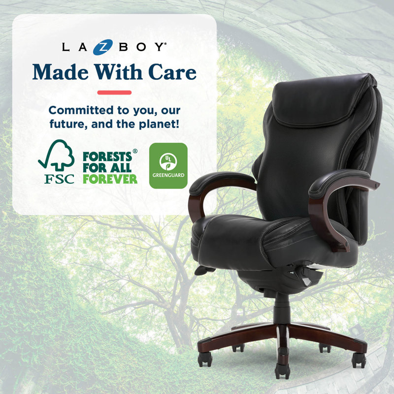 Ergonomic High-Back Black Leather Executive Swivel Chair with AIR Lumbar Support