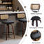 Ensemble de 2 tabourets de bar pivotants de 26 po de hauteur de comptoir, tabourets de style Mid-Century pour îlot de cuisine