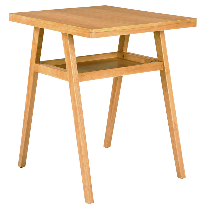 Rubberwood Rectangular Dining Table with Wood Base