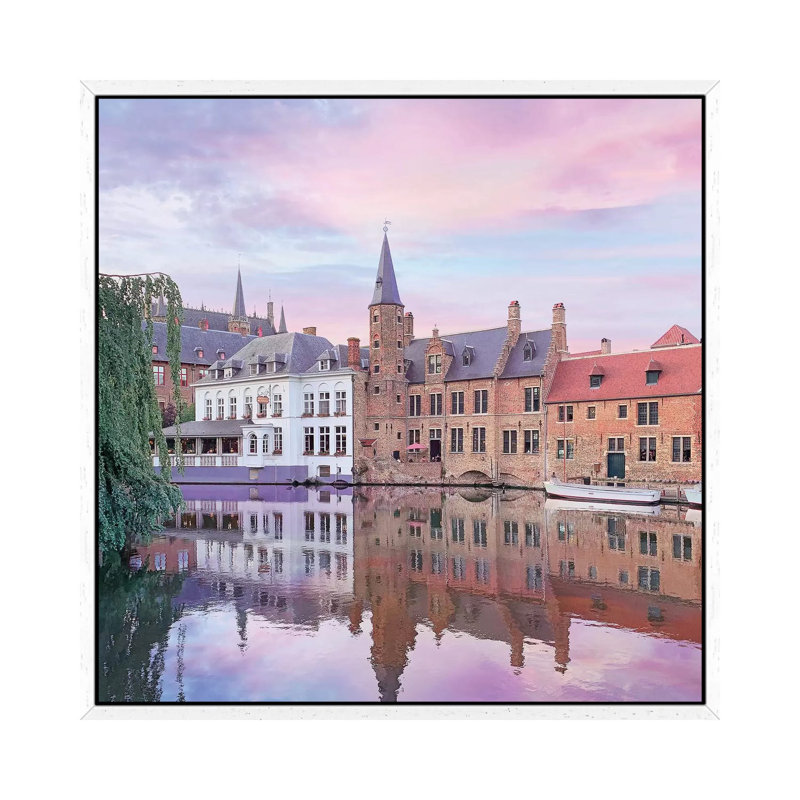 Bruge Fantasy by Erin Summer - Print on Canvas, 45.72cm H x 45.72cm W x 3.81cm D, White Framed