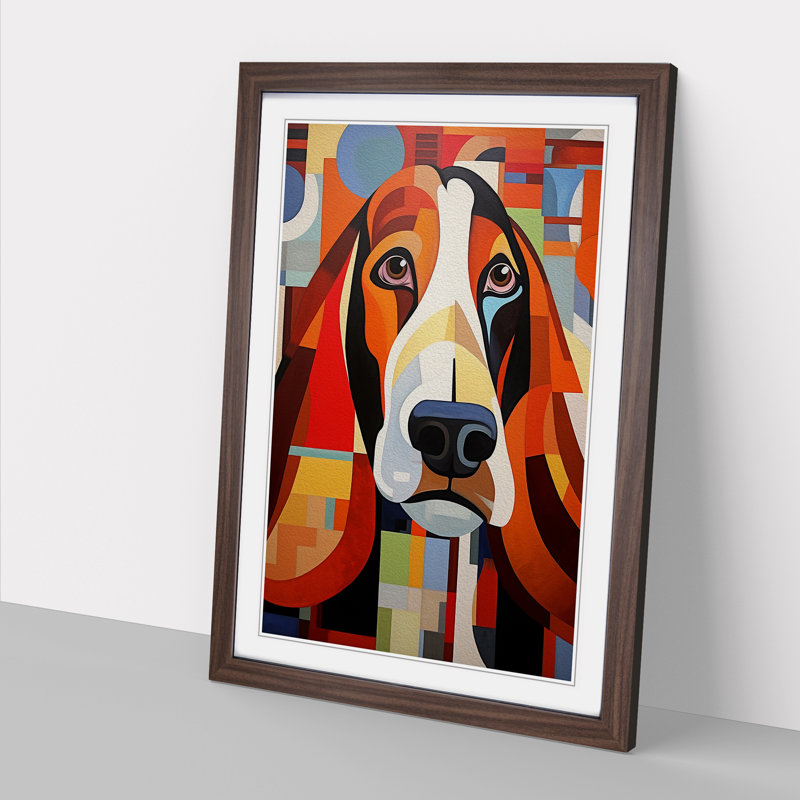 Single Picture Frame Print on Wood, 64cm H x 46cm W, Walnut Framed