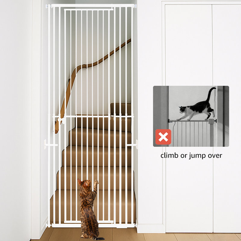 119-221 cm Extra Tall No-Drill Pressure-Fit Cat Gate, Fits 69.9-94 cm Wide Openings, White