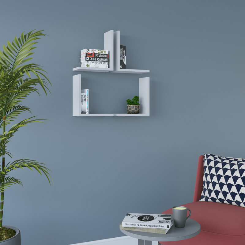 Tablette décorative 4 pièces Alista, Blanc