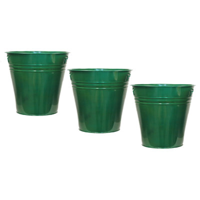 Enameled Galvanized Steel Planter For 6.5" Plants.