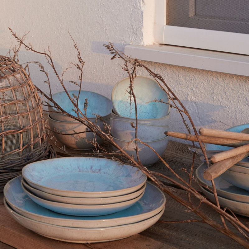 Eivissa Fine Stoneware Salad/Dessert Plate, Sea Blue
