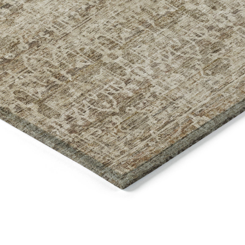 Machine Washable Indoor/Outdoor Colman ACN2152 Striped Rug, Round 8'