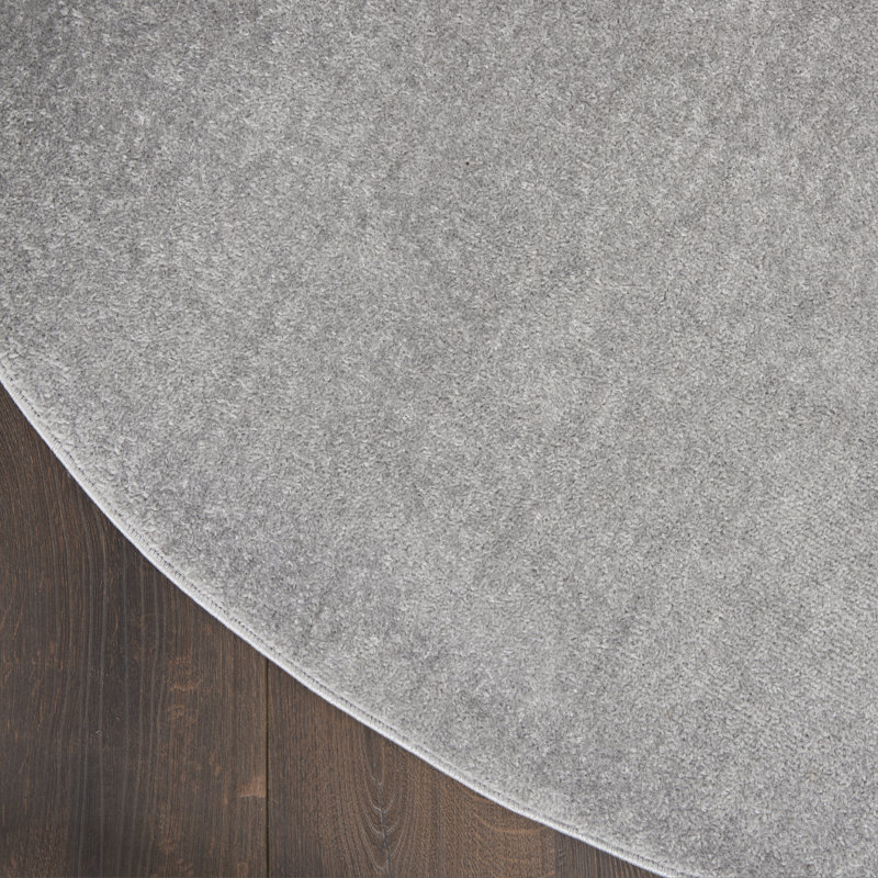 Tapis traditionnel argenté Yolonda, Rond 8 pi