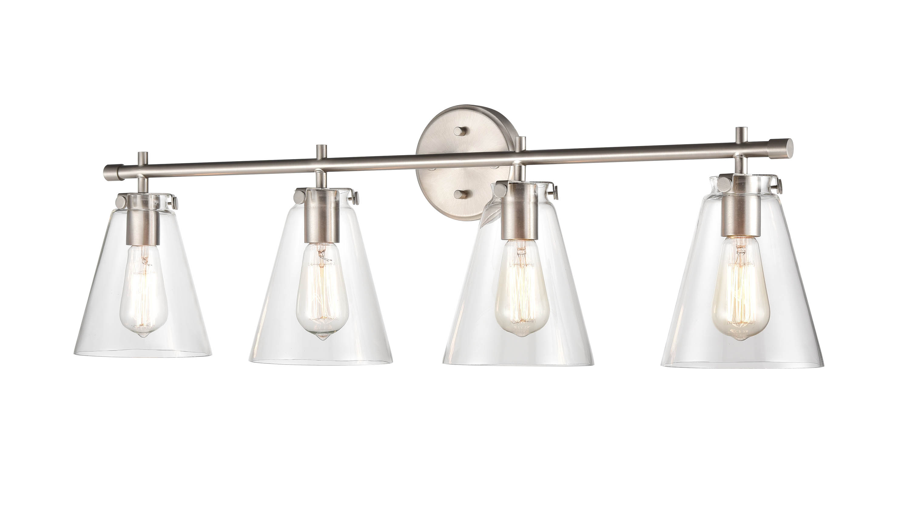 Longshore Tides Alysson 4-Light Dimmable Brushed Nickel Vanity Light ...