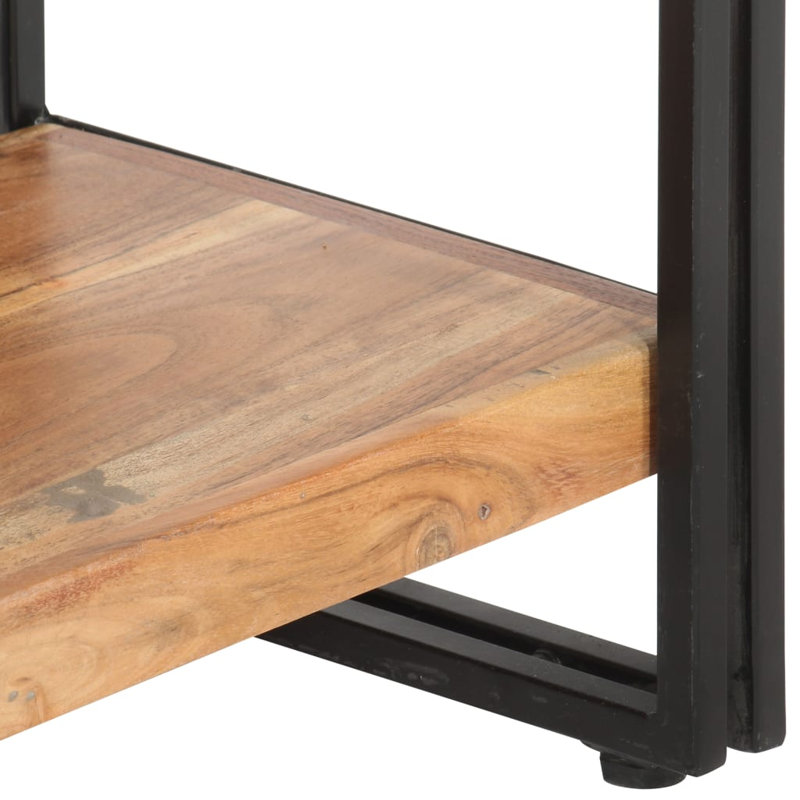 Bibliothèque en bois de manguier massif, (5 tablettes) H 70,9 po x l 35,4 po x P 11,8 po, Brun / noir