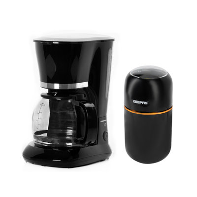 GEEPAS 1.5L Filter Coffee Machine & Coffee Grinder 80 G Capacity Combo Set