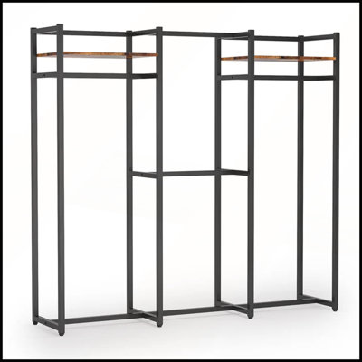 Portemanteaux portable, armoire de rangement haute avec structure en métal robuste et grand espace de rangement